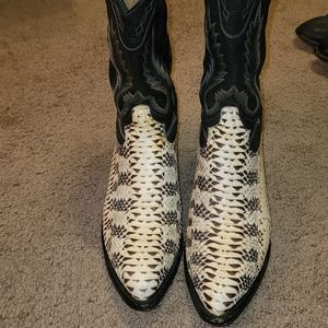 Tony Lama Pit Viper Snakeskin Cowboy Boots
